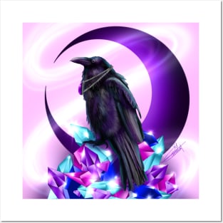 Raven with Crystals Posters and Art